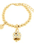 AMO CAPRI - Bracciale in Metallo con campanella a pois bianco e zirconi