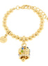 AMO CAPRI - Bracciale in Metallo con campanella a pois e zirconi multicolor