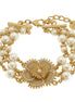 Amo Capri - Bracciale in Metallo multifilo con fiore placcato oro
