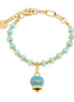 Amo Capri - Bracciale in Metallo con sfere e campanella Capri turchese