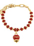 AMO CAPRI - Bracciale in Metallo con sfere e campanella Capri rossa