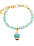AMO CAPRI - Bracciale in Metallo con sfere e campanella Capri turchese