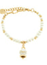 Amo Capri - Bracciale in Metallo con sfere e campanella Capri bianca