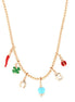 AMO CAPRI - Collana in Metallo con corno napoletano, quadrifoglio, coccinella, campana capri