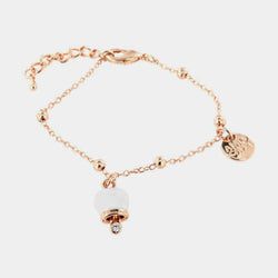 Bracciale in Metallo con campanella portafortuna pendente, impreziosita da smalto bianco e punto luce SKU: 3571605