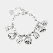 Bracciale in Metallo multiciondoli con campanelle capresi, impreziosite da cristalli bianchi SKU: 3571814