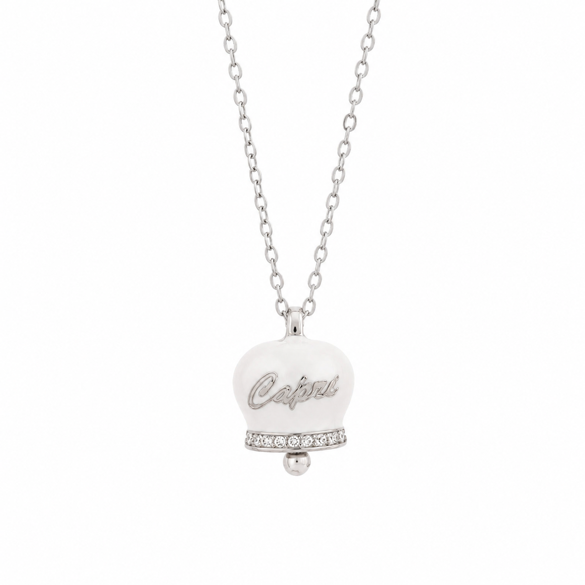 BYSIMON - Collana in Argento 925 con campanella bianca Capri e zirconi
