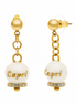Amo capri - Orecchini in Acciaio con campanella bianca e oro con scritta Capri