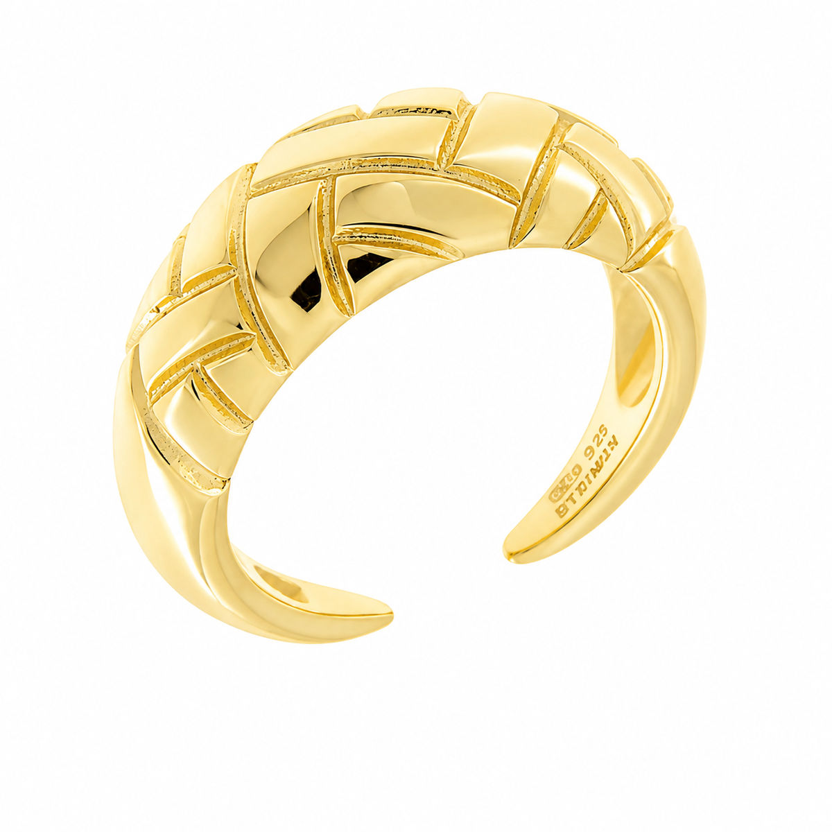 BYSIMON - Anello in Argento 925 a trama intrecciata
