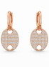 fico gioielli - Orecchini Cerchio con Pendente Ovale Pavé  Argento 925 Rosé