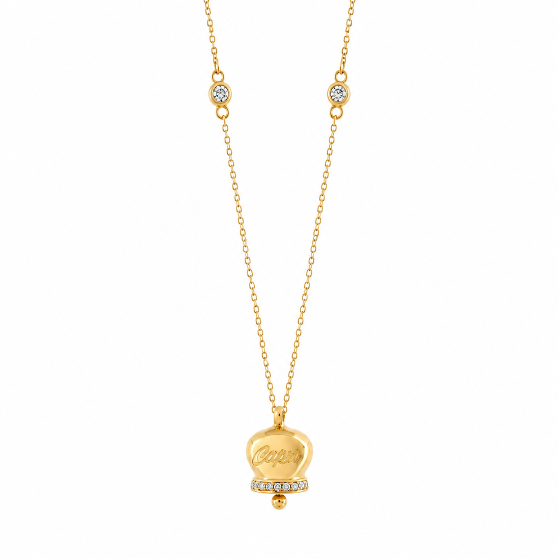 BYSIMON - Collana in Argento 925 con campanella Capri e zirconi