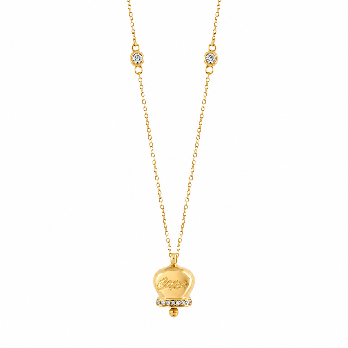 BYSIMON - Collana in Argento 925 con campanella Capri e zirconi