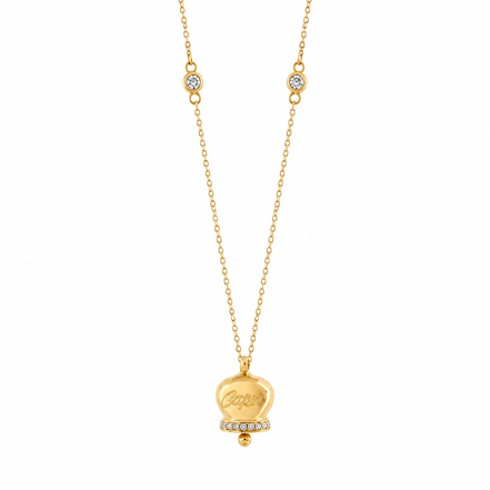 BYSIMON - Collana in Argento 925 con campanella Capri e zirconi