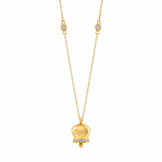 BYSIMON - Collana in Argento 925 con campanella Capri e zirconi