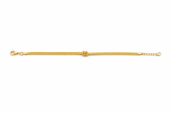 fico gioielli - Bracciale Nodo Centrale in Argento 925 Dorato