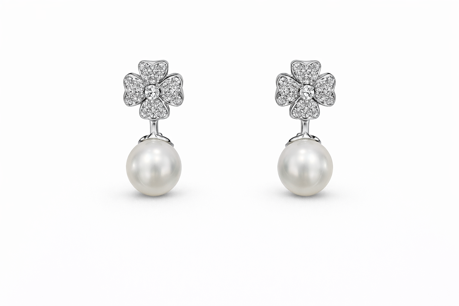 fico gioielli - Orecchini Fiore con Perla in Argento 925