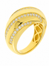 BYSIMON -  Anello in Argento 925 a fascia bombato con zirconi