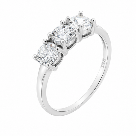 BYSIMON - Anello in Argento 925 trilogy di zirconi
