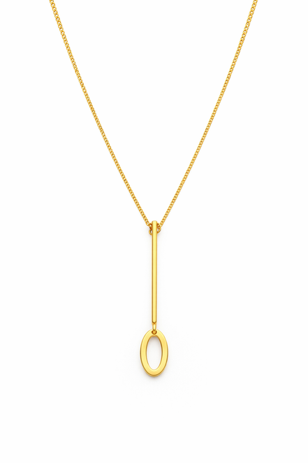 fico gioielli - Collana Pendente Geometrico in Argento 925 Dorato