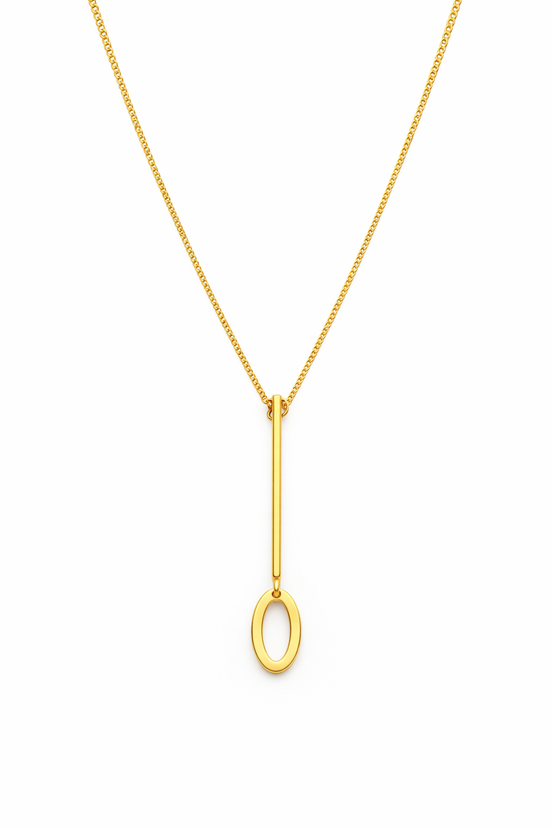 fico gioielli - Collana Pendente Geometrico in Argento 925 Dorato
