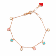 fico gioielli - Bracciale Cuori Multicolor in Argento 925