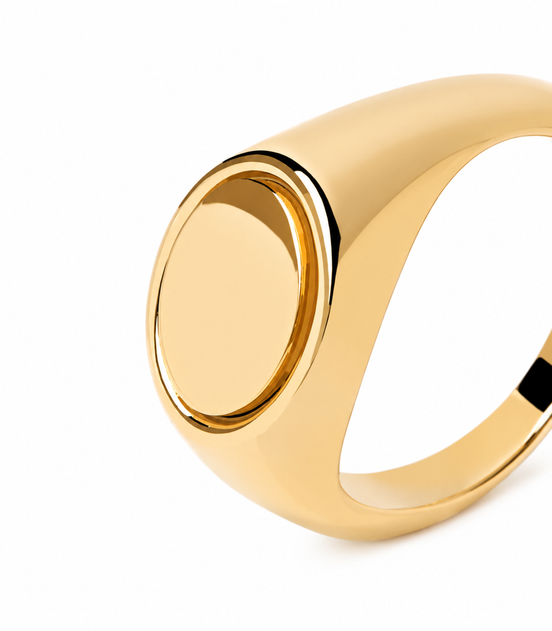 PDPAOLA - Anello  Sigillo Ovale  Gold Argento
