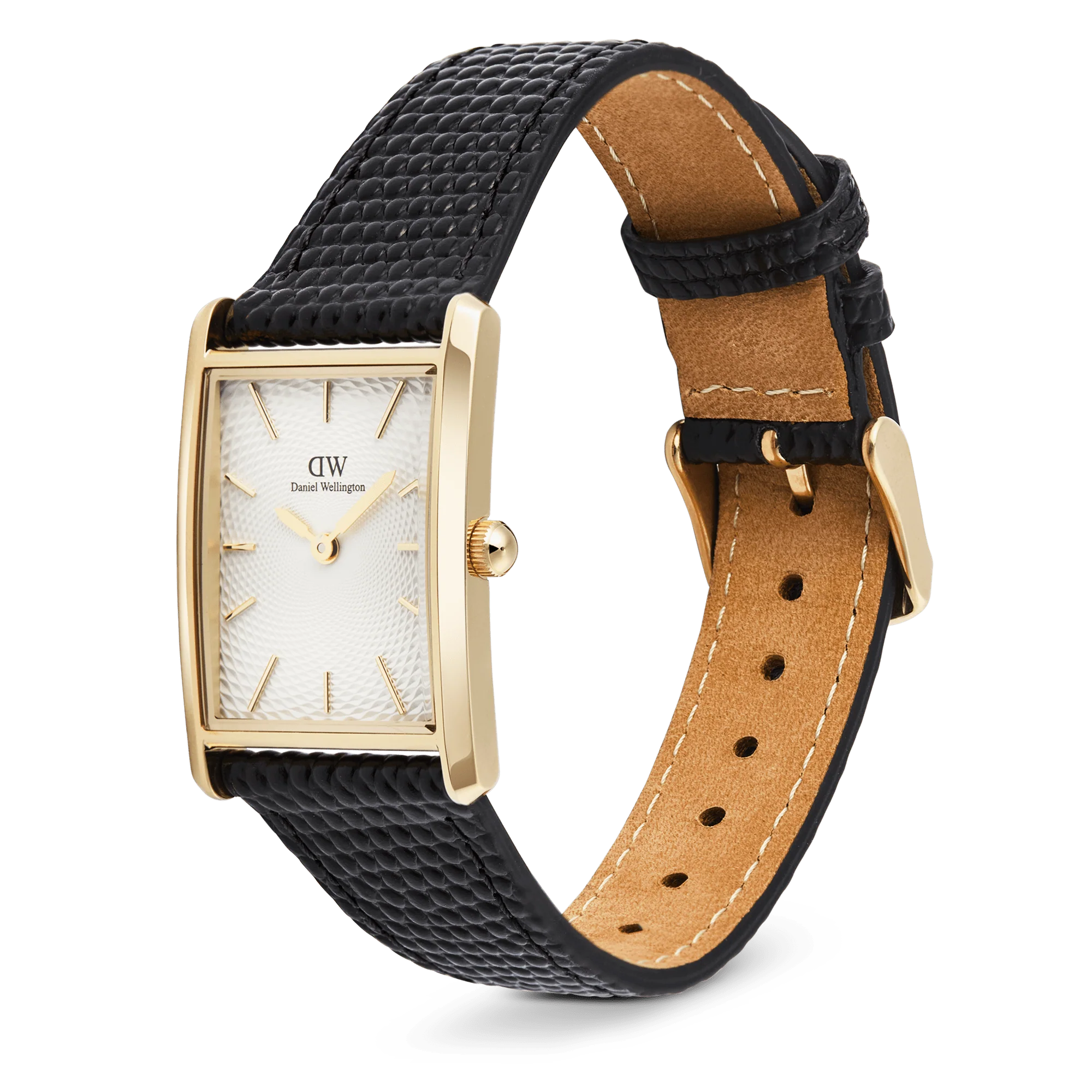 Daniel Wellington - Bound Black Lizard Guilloché Gold