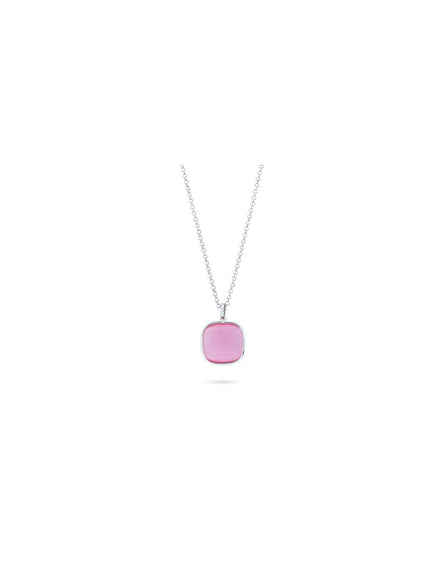 XGR715R COLLANA BOCCADAMO DONNA RODIATA CON PENDENTE DI CRISTALLO ROSA BABY E ZIRCONI Riferimento XGR715R