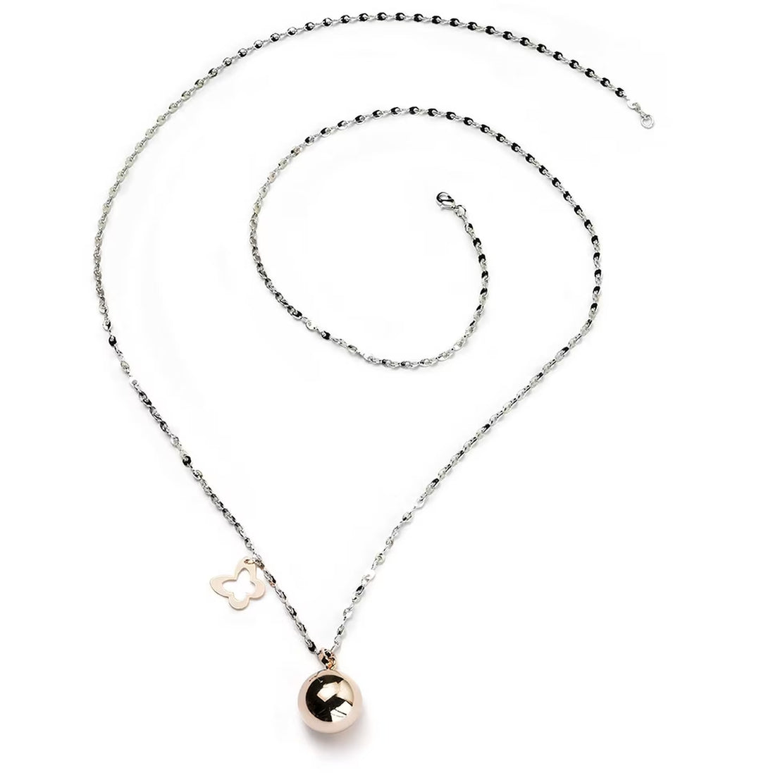 Sovrani - collana chiama angeli ottone con farfalla