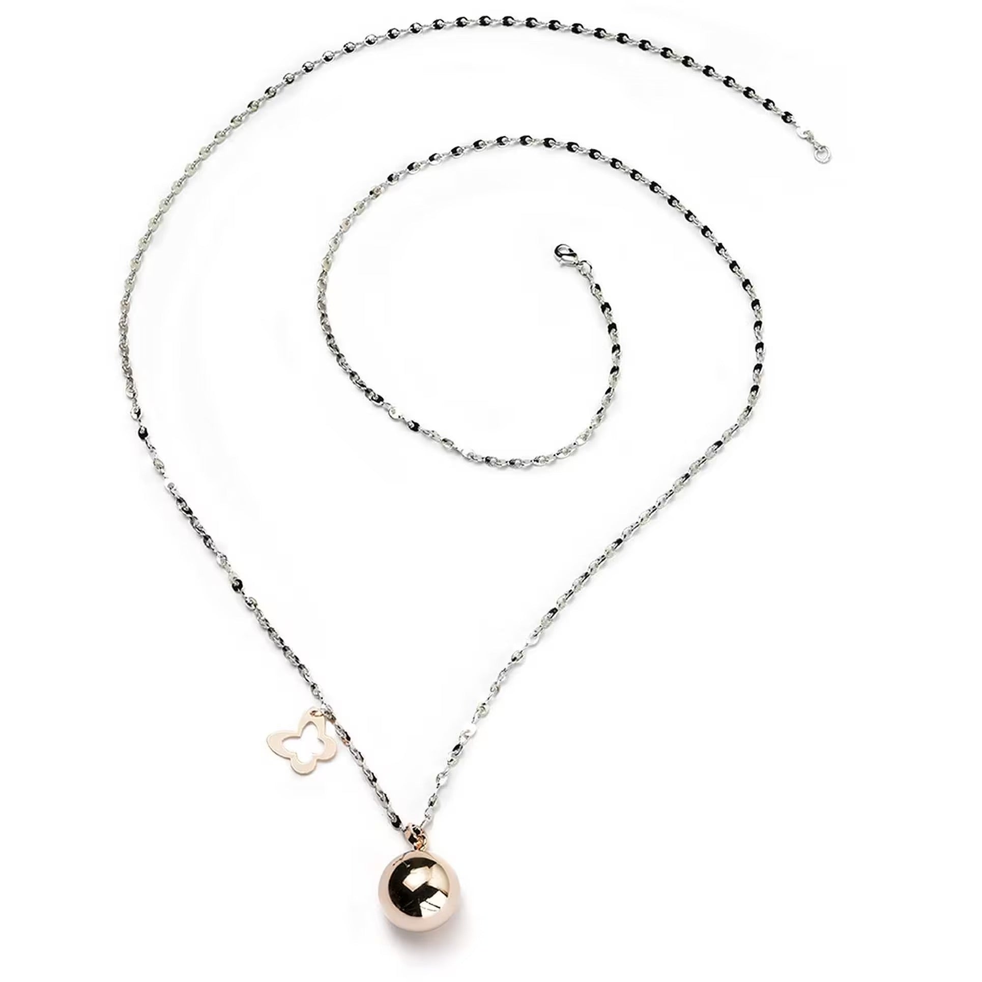 Sovrani - collana chiama angeli ottone con farfalla