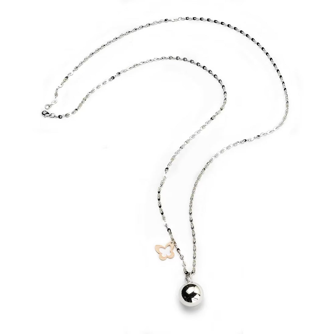 Sovrani - Collana chiama angeli in ottone con farfalla