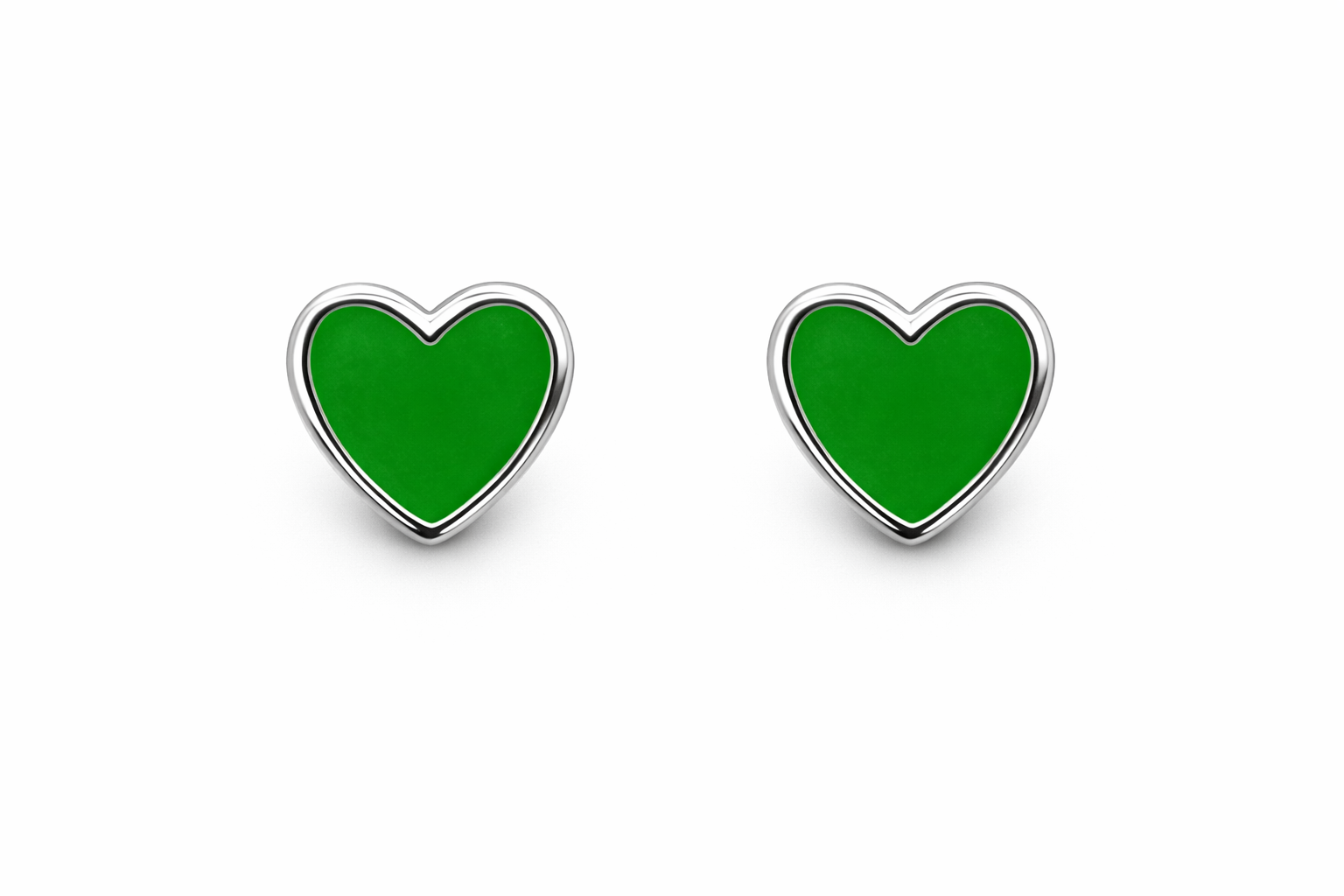 fico gioielli - Orecchini Cuore Verde in Argento 925
