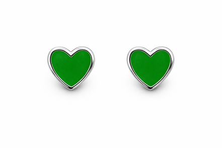 fico gioielli - Orecchini Cuore Verde in Argento 925
