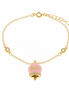 BYSIMON - Bracciale in Argento 925 con campanella rosa Capri e zirconi