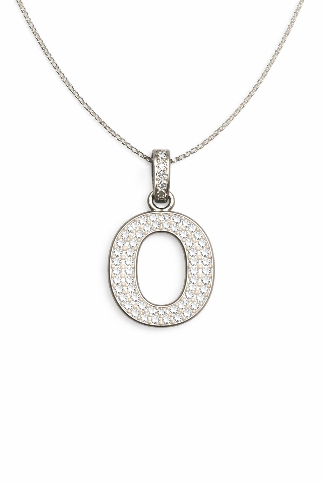 fico gioielli - Collana con Iniziale “O” in Argento con Zirconi