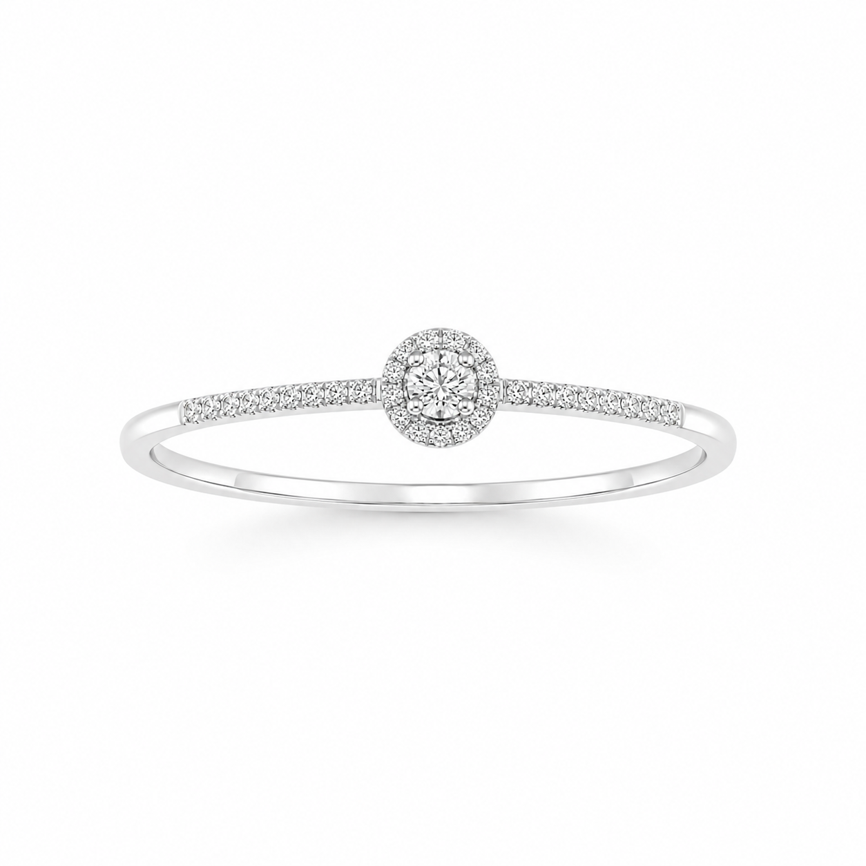 Fico Gioielli - Anello halo in Oro Bianco 18 KT con Diamanti
