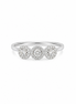 Fico Gioielli - Anello Trilogy Halo – Oro Bianco 18 KT con Diamanti Naturali