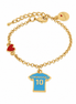 Amo Napoli - Bracciale in Metallo con maglia del napoli