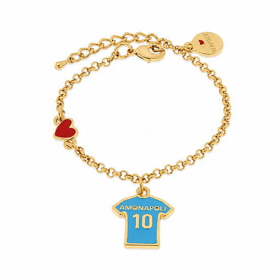 Amo Napoli - Bracciale in Metallo con maglia del napoli