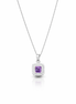 fico gioielli - Collana con Pendente Quadrato con Pietra Viola in Argento 925