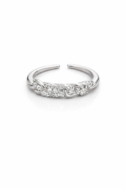 fico gioielli - Anello Fascia Luminosa con Pietre in Argento 925