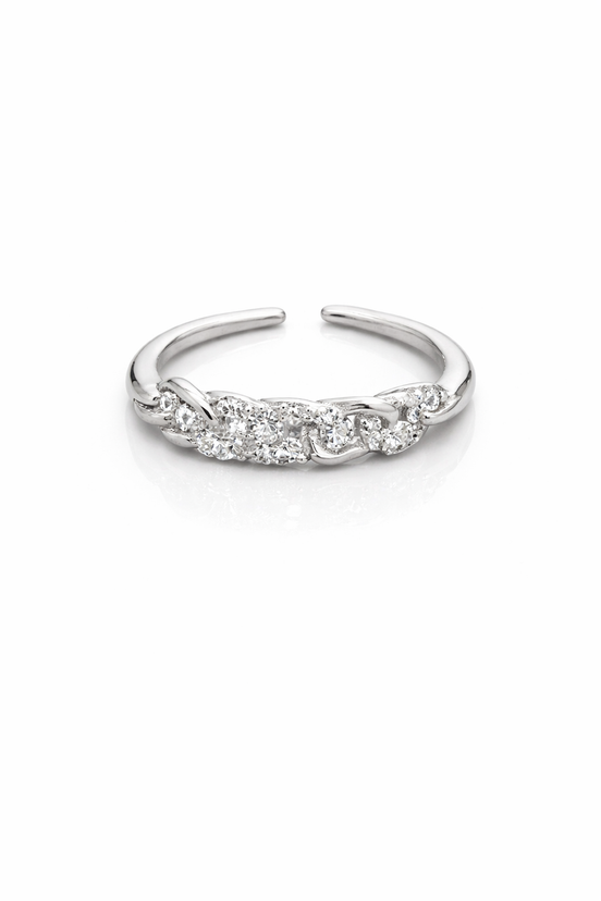 fico gioielli - Anello Fascia Luminosa con Pietre in Argento 925