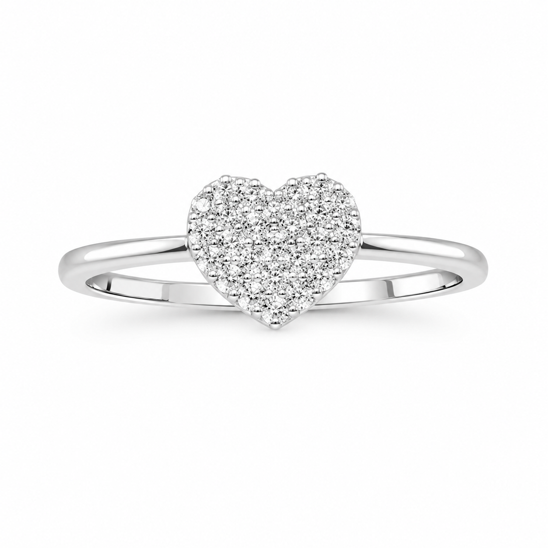 Fico Gioielli - Anello cuore in Oro Bianco 18 KT con Diamanti