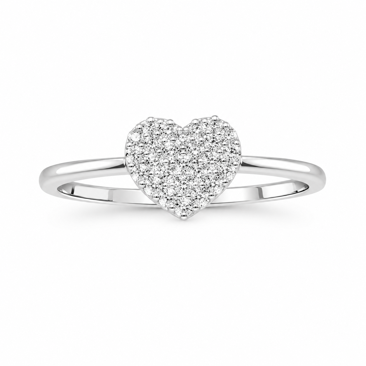 Fico Gioielli - Anello cuore in Oro Bianco 18 KT con Diamanti