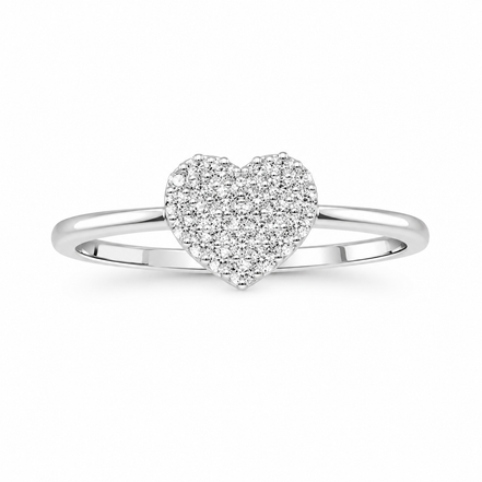 Fico Gioielli - Anello cuore in Oro Bianco 18 KT con Diamanti