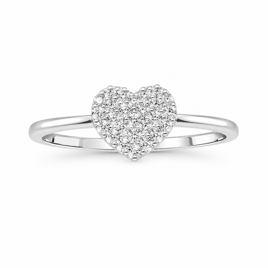 Fico Gioielli - Anello cuore in Oro Bianco 18 KT con Diamanti
