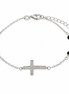 Bysimon - Bracciale in Argento 925 croce con perle nere