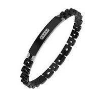 Bikkembergs – Bracciale uomo Record acciaio e diamanti RECB01BW