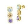 BOCCADAMO OR827DM Orecchini oro giallo pendenti con cristalli acquamarina, pesca, tanzanite circondati da zirconi
