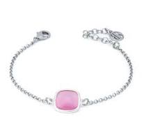 Bracciale con cristallo quadrato rosa baby XB1014R